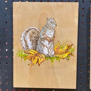 Squirrel birch panel